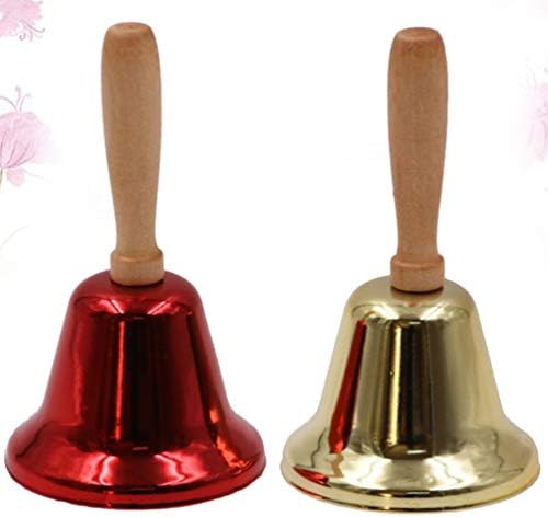 Aboofan 4pcs Božićna metalna zvona Zlatne crvene santa ručne ruke za večeru Servisni poziv zvona za praznike