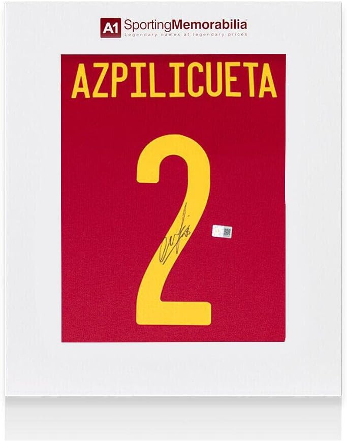 Cesar Azpilicueta potpisao košulju Španjolske - 2020-21, broj 2 - poklon kutija - nogometni dresovi