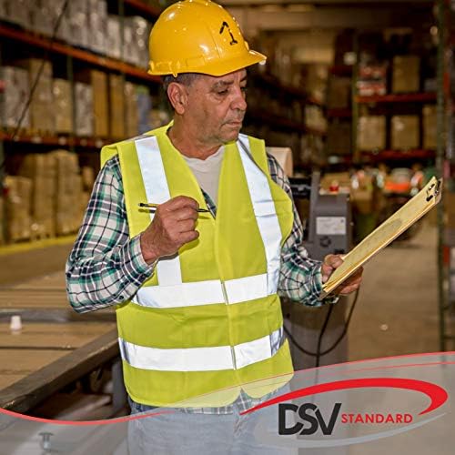 DSV Standard reflektirajući sigurnosni prsluk visoke vidljivosti sa zatvaračem i kukom|neonsko žuto|