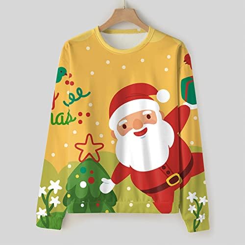 ZDDO sretan božićni muški duksevi pulover, 3D smiješni Xmas Santa Claus ispisane pograde za zabavu Dizajnerski