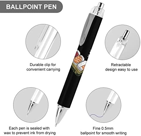 Rice Rice Ribe Sushi Sleep Ballpoint olovka uvlačiva crna okrugla bačva sitne olovke za ured za pisanje