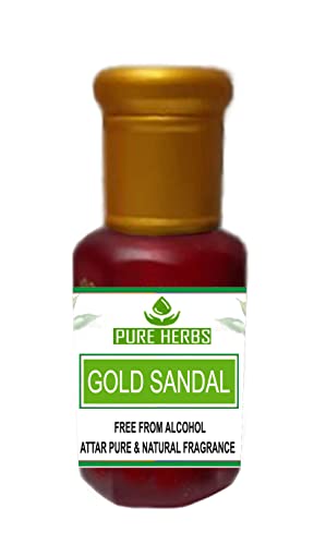 Pure Herbs GOLD SANDAL ATTAR bez alkohola za Unisex, pogodan za prilike, stranke & svakodnevno koristi 25ml