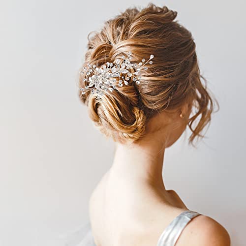 Bride Wedding Hair Accessories Silver Crystal Hair Clip Bridal Hair češalj Side Wedding Hair Pieces za žene