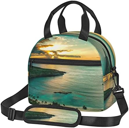 MOLIAE izolovana torba za ručak sa printom na Havajskom moru sunset, velika kutija za ručak, višekratna