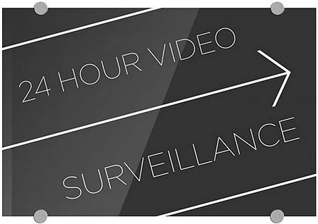 CGsignLab | 24-satni video nadzor -Basic crni premium akrilni znak | 18 x12