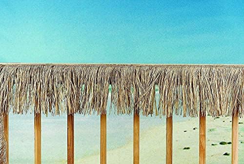 24-ft Prirodna tropska tropska palma rafia Fringed Garland Beach Luau Party Decor 12 w