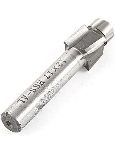 X-DREE HSS-AL ravna izbušena rupa 12 x 17mm rezni prečnik 4 Flaute T Slot alat za glodanje(HSS-AL Vástago