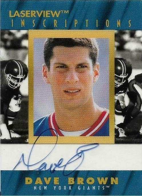 Dave Brown 1996 Pinnacle Laserview Inscriptions NY Giants Auto Autograph kartica - NFL autogramirane nogometne