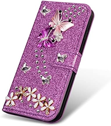 Xyx torbica za novčanik za Samsung Galaxy S8, Glitter Colorful Butterfly Diamond Flip kartica luksuzna djevojka