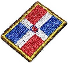 Bin242T Dominikanska republička zastava za zastavu vezena patch gvožđa ili šivati ​​malu veličinu 1,18