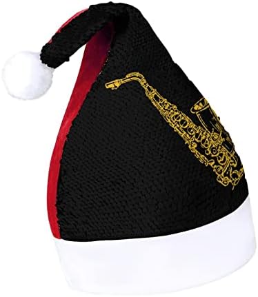 Saksofon muzički Instrument šljokice Božić šeširi Santa Božić šešir za odrasle Sretan Božić Party kostim