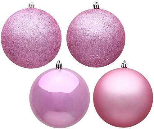 Vickerman 10 Pink 4-Finish Ball Ornament Set.Uključuje 4 ukrasa po kutiji.