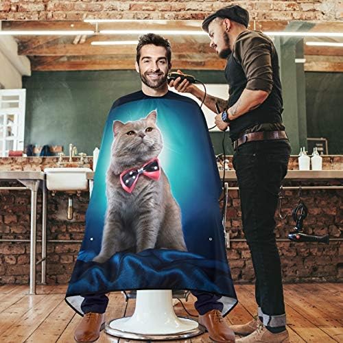visesunny Barber Cape britanska mačka sa kravatom životinjski poliester Salon za šišanje Cape pregača Anti-statička