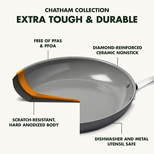 GreenPan Chatham tvrda eloksirana zdrava Keramika koja se ne lijepi, set lonaca od 1,5 QT i 3QT sa poklopcima,