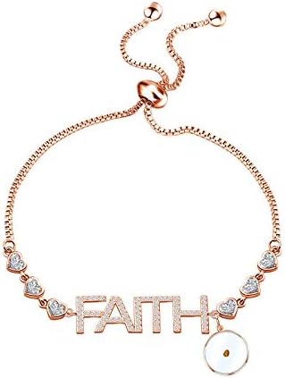 FAADBUK Christian Gift Faith senf Seed Jewely Cross senf Seed narukvica vjerski inspirativni nakit za žene