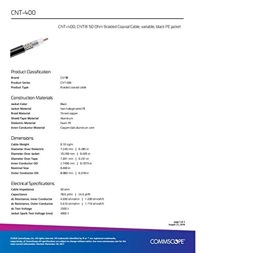 MPD Digital U. S. A je Andrew Commscope CNT-400 RF Coax za šunku, CB, GPS, sa N Muško & UHF PL259 konektora,