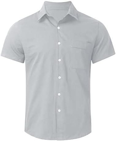 Ljetne haljine za muškarce Muška bluza Soild boja pamučno dugme Down Holiday Beach Shirts Printed Button