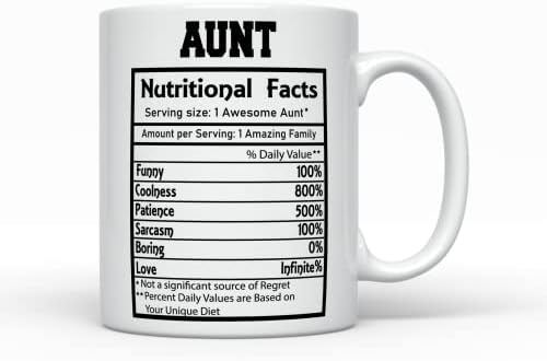 Teta nutritional facts šolja za kafu, pokloni za najbolju tetku ikada, smiješna šolja od nećaka ili nećakinje