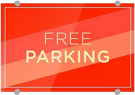 CGsignLab | Besplatan parking -Modern dijagonal Premium akrilni znak | 18 x12