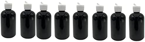 Prirodne farme 4 oz Black Boston BPA Besplatne boce - 8 pakovanja Prazni spremnici za ponovno punjenje -