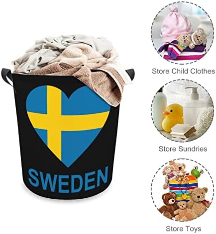 Love Sweden korpa za veš torba torba za pranje kanta za skladištenje sklopiva visoka sa ručkama