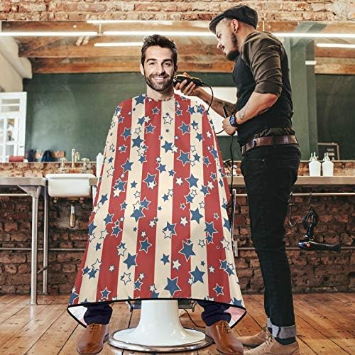 visesunny Barber Cape plava i bijela star Stripe poliester Frizerski Salon Cape pregača Anti-statička frizura