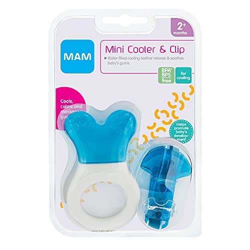 MAM Mini Cooler Teether sa klipom Baby Teether, mehanizam za hlađenje smiruje bolne desni, ublažava simptome