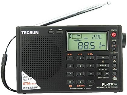 Pl-310et FM Stereo/SW/MW/LW World Band PLL DSP Radio Black
