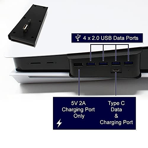 STEADYGAMER 5 Port USB Hub za PlayStation 5 / USB Extender / priključak za punjenje velike brzine / 4 USB