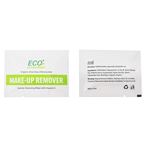 ECO sadržaji 20 Count maramice za uklanjanje šminke s Aloe Verom i vitaminom E pojedinačno umotane maramice