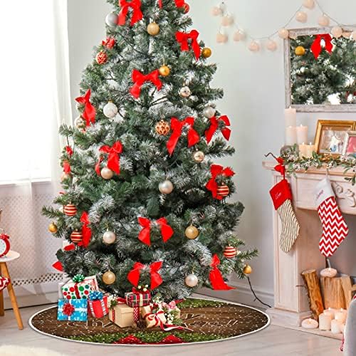Oarencol Christmas Snowy Crvena luka Drvena božićna suknja 36 inčni Xmas Holiday Party Tree Detaos
