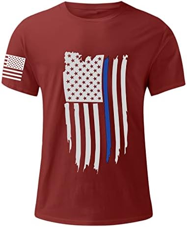 Bmisegm ljetne muške košulje muške ljetni dan nezavisnosti Moda Casual štampana majica kratki rukav spandex