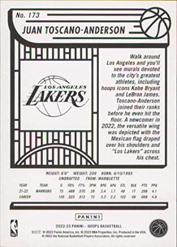 2022-23 obruča br. 173 Juan Toscano-Anderson Los Angeles Lakers NBA košarkaška trgovačka kartica