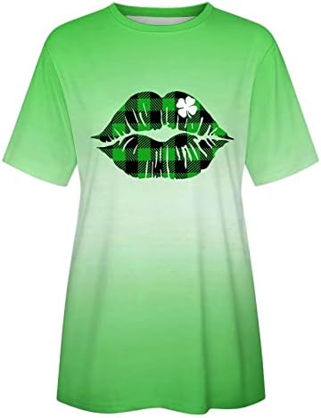 Cggmvcg St Patricks Day Shirt žene ženska slatka majica vrh kratki rukav Casual Print T zeleni vrhovi za