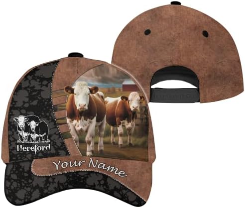 Personalizirano ime Hereford Cattle Collection Classic Baseball Cap - Classic 3D kapa, Hereford Ball Cap, Hereford Cather Caps