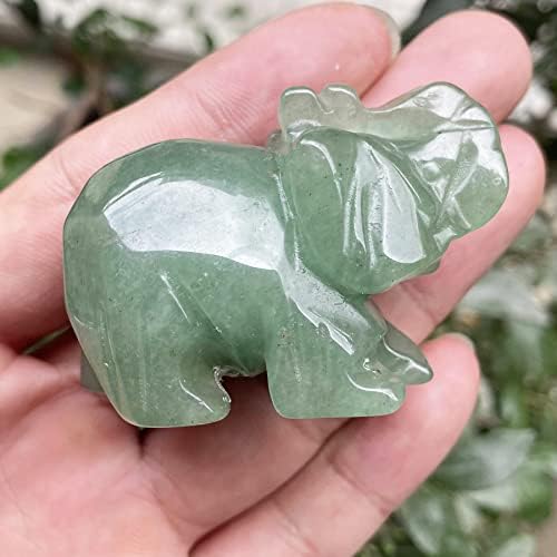 Fekuar ručno isklesano svijetlo zeleno jade kameno slonovo, ljekovite kristalne životinjske figurice Carfts