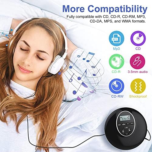 Lični CD plejer prenosivi MP3 Walkman Bluetooth lagani Anti Shock za automobilska putovanja