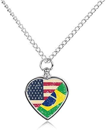 Američka i brazilska Retro Zastava pet Memorijalna urna Privjesak Ogrlica za uspomenu kremiranje nakit za