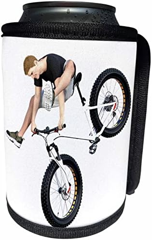 3Droza brdski bicikl jahač rade naprijed Wheelie kaskader - može li hladnija boca