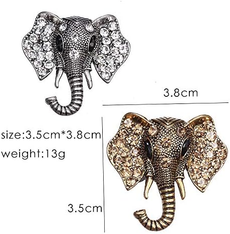 2pcs Elephant Animal broš igle Set Za Žene Crystal Elephant Corsage broševi igla za Unisex Vintage broš