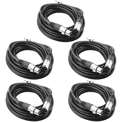 ABuff 5 paket 20ft XLR kabla, profesija uravnotežen 3-pinski XLR muški na ženski XLR patch kabl odličan