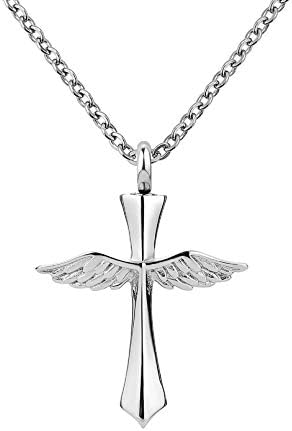 Tgls Angel Wing krst kremiranje urna ogrlica za ljudski pepeo pet spomen uspomena Privjesak Nakit za mamu
