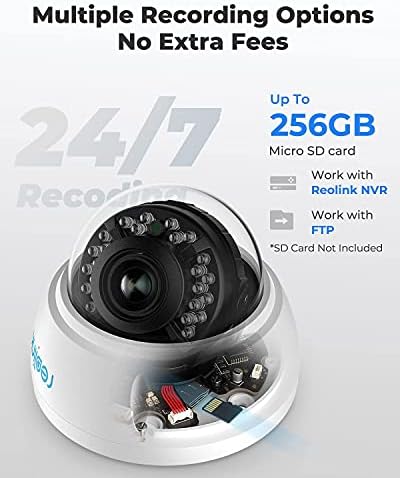 Reolink Sigurnosni fotoaparat sa IK10 Vandal Otporni, 5x optički zum i otkrivanje ljudskih / vozila, 1x