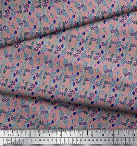 Soimoi pamuk dres tkanine lišće, cvjetni & amp;leptir Shirting štampane tkanine 1 dvorište 58 inčni širok