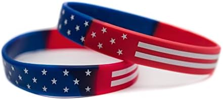 Američka sportska narukvica od silikonske gume - Stars and Stripes američka zastava - savršena za 4. jul,