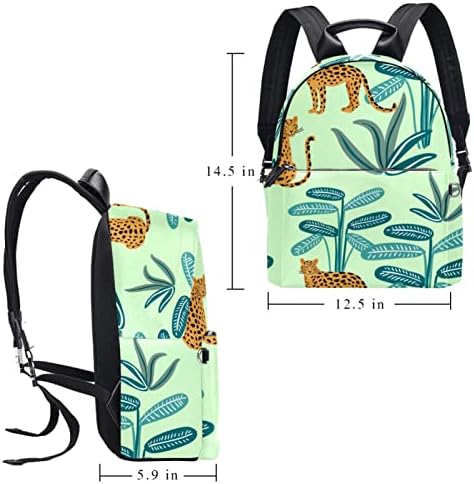 Tbouobt kožni ruksak za putovanja Lagani laptop Ležerni ruksak za žene Muškarci, Leopard Palm Tree životinjski