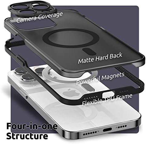 Surfij dizajniran za iPhone 14 Pro Max Case kompatibilan sa Magsafeom, sa zaštitnikom zaslona i zaštitu kamere prozirne matične futrole