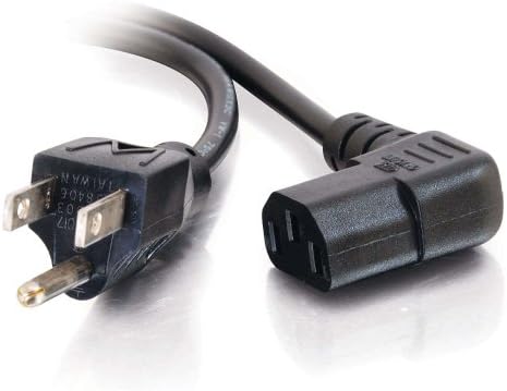 C2G 03152 18 AWG univerzalni kabl za napajanje od 90 stepeni sa 3-Pinskim konektorom, 6 stopa, Crni