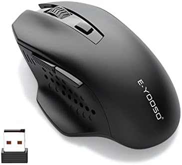 E-YOOSO bežični miš, 2.4 G ergonomski bežični optički miš sa USB prijemnikom za Laptop, Windows, PC, Chromebook,