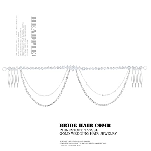 Fdesigner vjenčani češalj za kosu Crystal Bride Headpiece Gold Bridal Hair Chain nakit Charm ženska dodatna